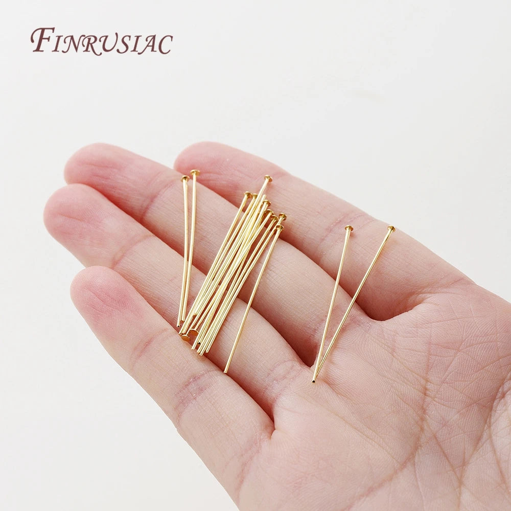 50Pcs 18K Gold Plated Flat Head Pins for DIY Jewelry Making Jewelry Making Pins P3