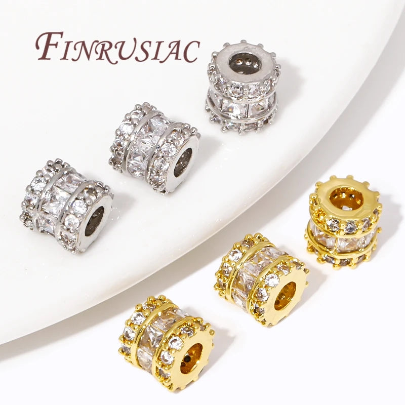 18K Gold Plated Zircon Crystal Spacer Beads – DIY Jewelry Jewelry Spacer Beads P3
