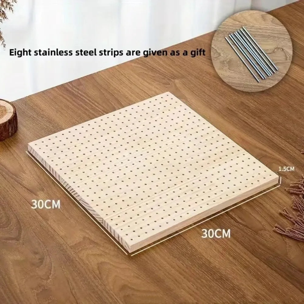 Bamboo Crochet Block Plate – Knitting Grid Weaving Board Crochet Knitting Board P3