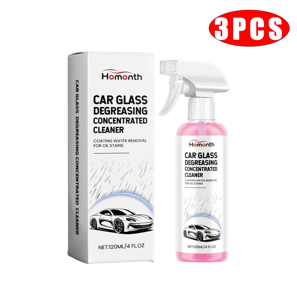 Homonth Car Glass Oil Film Remover – 120ml Windshield Cleaner Auto Glass Cleaner P3 3PCS Spot Rust & Tar Spot Remover