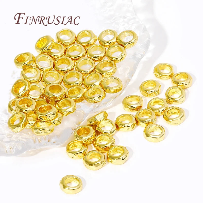 18K Gold Plated Hammered Spacer Beads – DIY Bracelet & Necklace Jewelry Making Beads P3