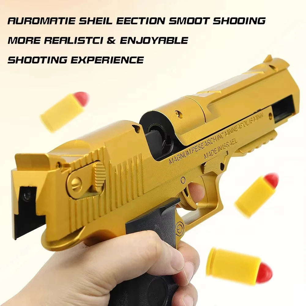 Desert Eagle Toy Pistol Shell Ejection Soft Bullet Blaster Gold Soft Bullet Toy Blaster P3