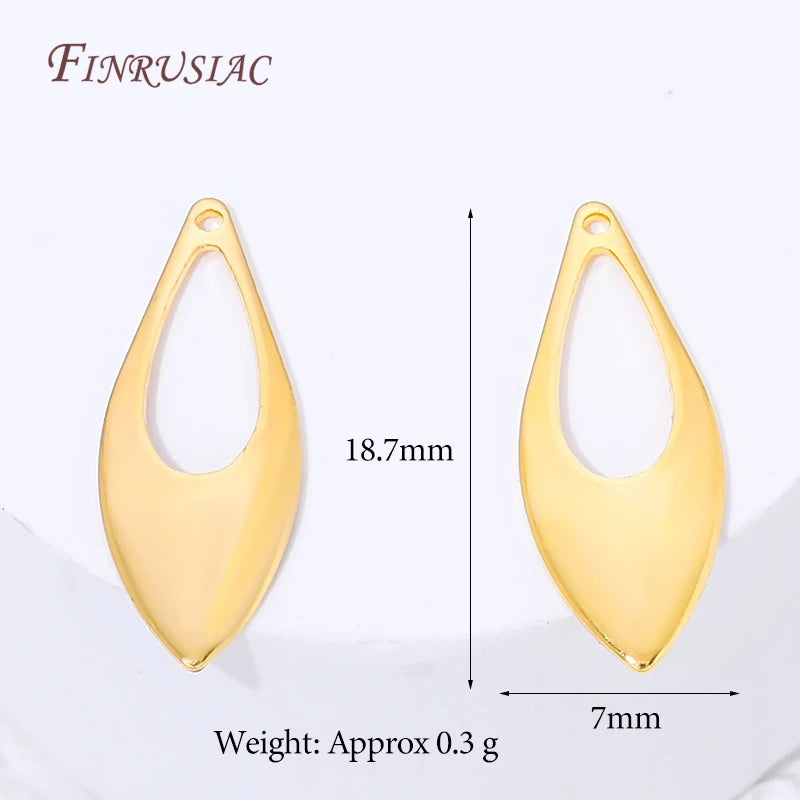18K Gold Plated Openwork Leaf Teardrop Charms – DIY Jewelry Jewelry Making Findings P3 18K Gold Plated 30 PCS