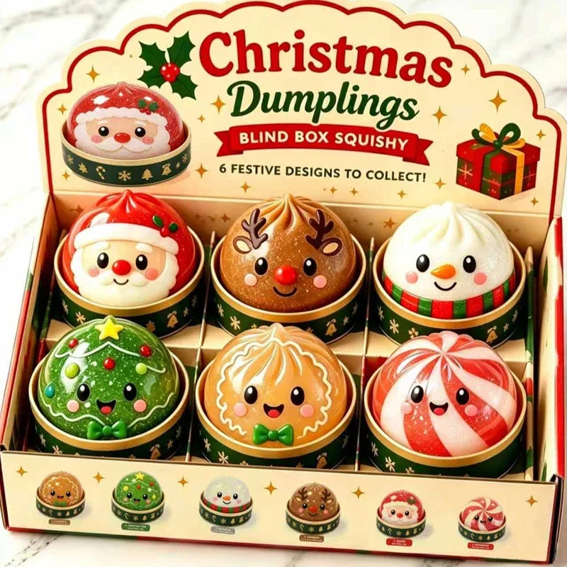 Christmas Dumpling Glitter Squeeze Sensory Toy | Steamed Bun Novelty Squeeze Toy P3