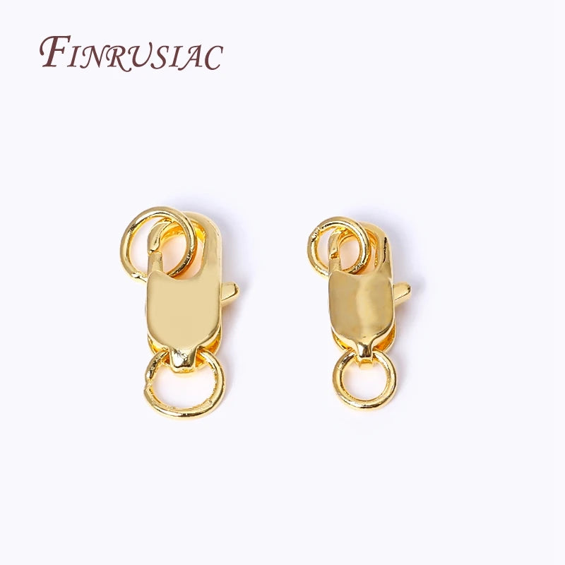 18K Gold Plated Oval Lobster Clasp & Ring Connectors | DIY Jewelry Jewelry Clasp Findings P3