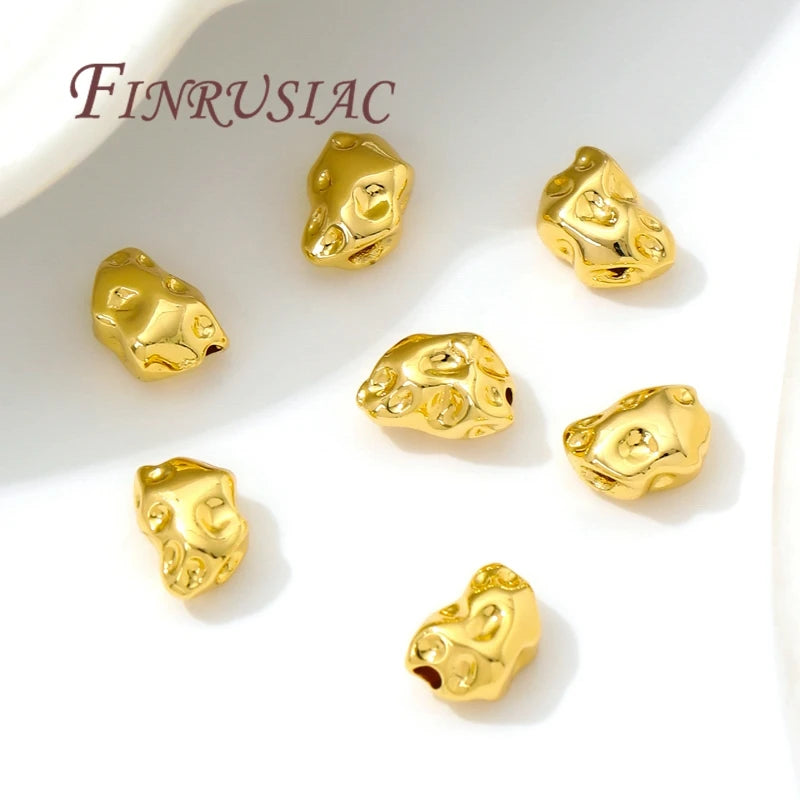 18K Gold Plated Irregular Spacer Beads 6x8mm | DIY Jewelry Jewelry Spacer Beads P3