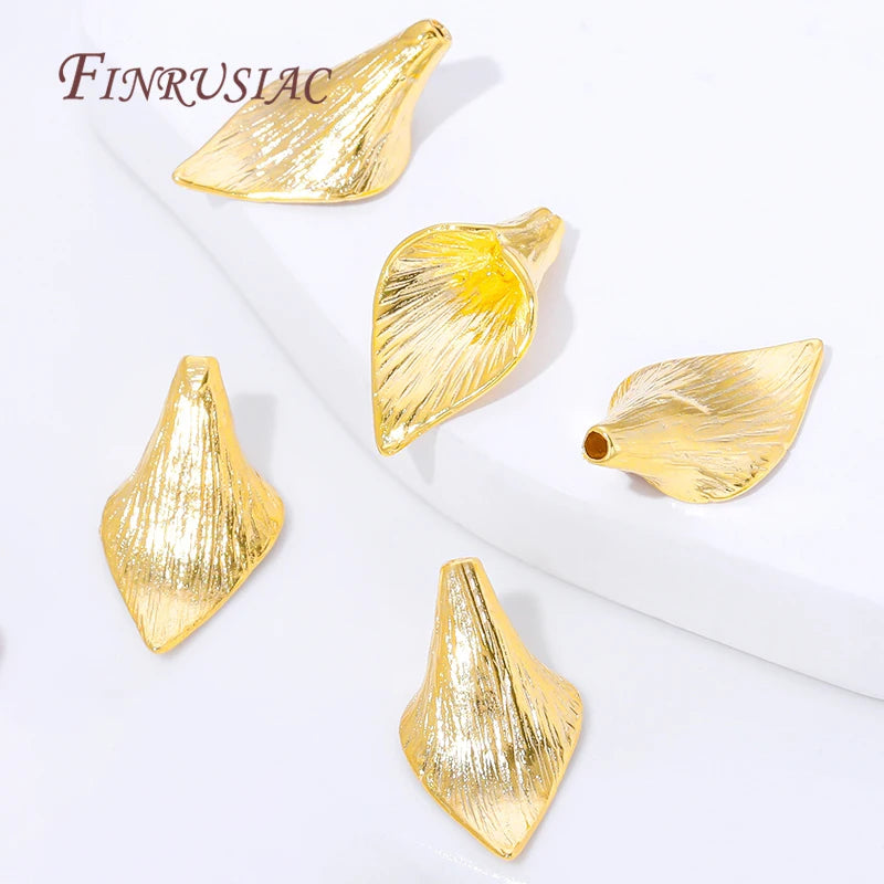 18K Gold Plated Brass Flower Petal Bead Caps – Jewelry Findings Jewelry Bead Caps P3