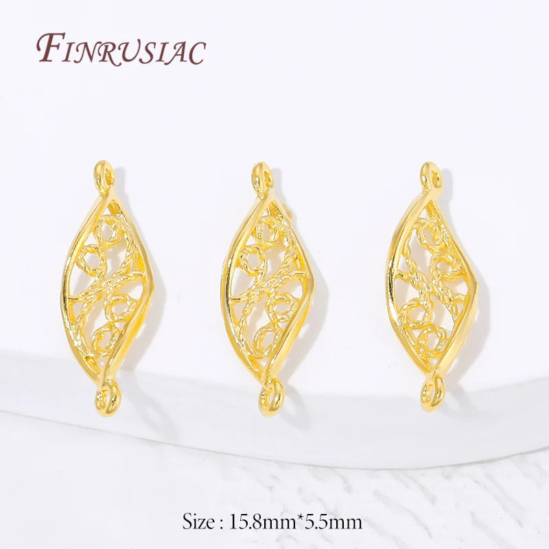 18K Gold Plated Filigree Hollow Leaf Connector | DIY Jewelry Jewelry Connector Finding P3 18K Gold Plated 5 pieces