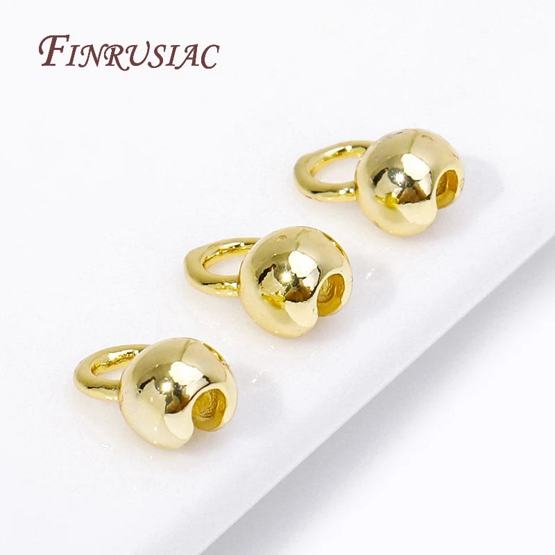 18K Gold Plated Clam Shell Bead Tips & Crimp Findings | 10/20 Pcs Jewelry Crimp Findings P3
