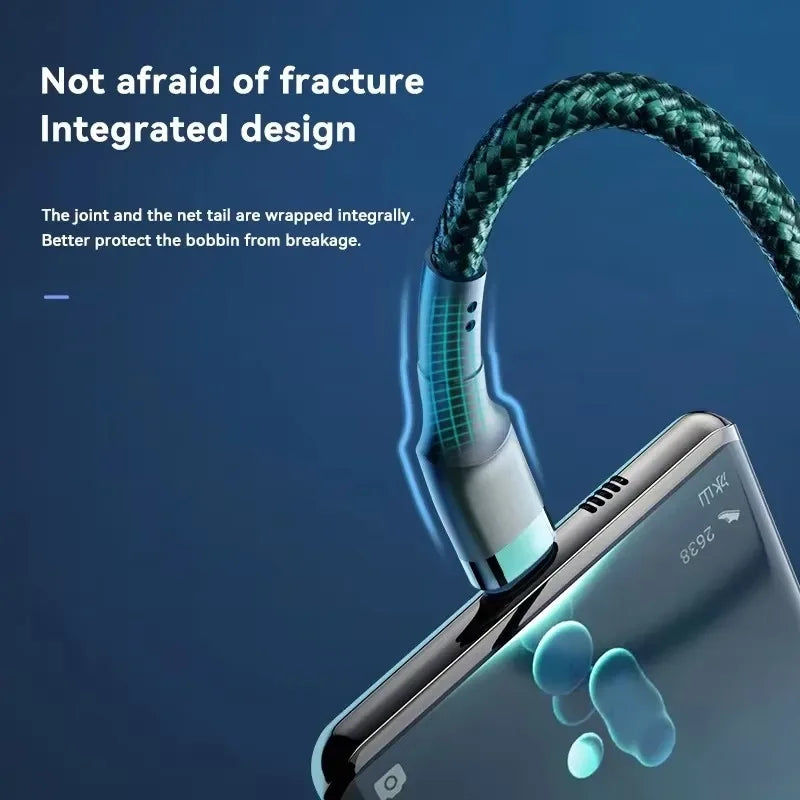 120W USB-C Braided Fast Charging Cable – PD 6A Quick Charge USB-C Charging Cable P3