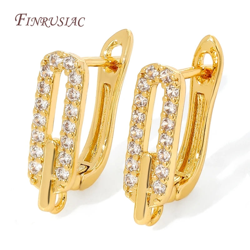 18K Gold Plated CZ Lever Back Earring Hooks | DIY Findings Earring Findings P3