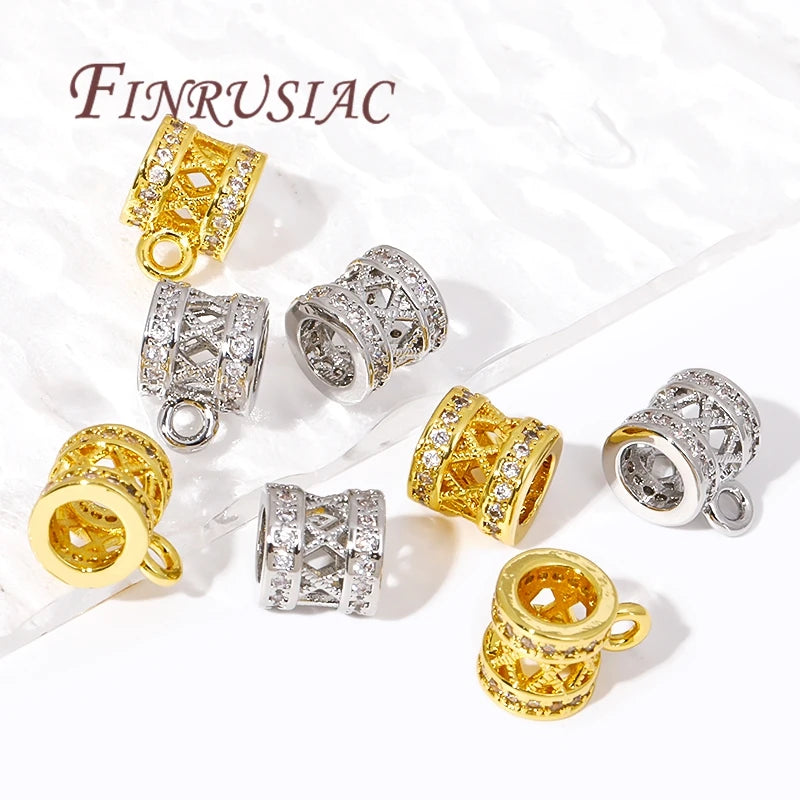 18K Gold Plated Zircon Pendant Bail Connectors | DIY Jewelry Pendant Bail Connector P3