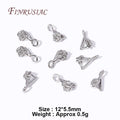 18K Gold Plated Brass Flower Clamp Bail Hooks – DIY Earring Findings Jewelry Findings P3 Rhodium Plated 4 Pieces