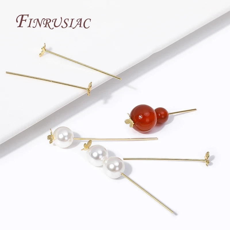 Butterfly Flat Head Pins 18K Gold Plated – 30mm & 40mm DIY Jewellery Jewelry Making Pins P3