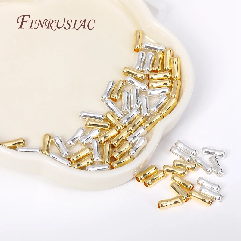 18K Gold Plated Brass Bone Tube Spacer Beads – DIY Jewelry Jewelry Spacer Beads P3