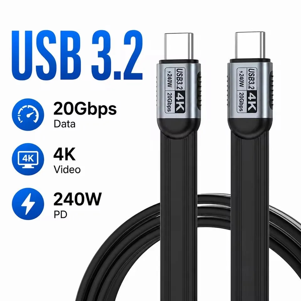 240W USB-C Cable 20Gbps Thunderbolt 5 | 4K@60Hz Fast Charge USB-C Cable P3