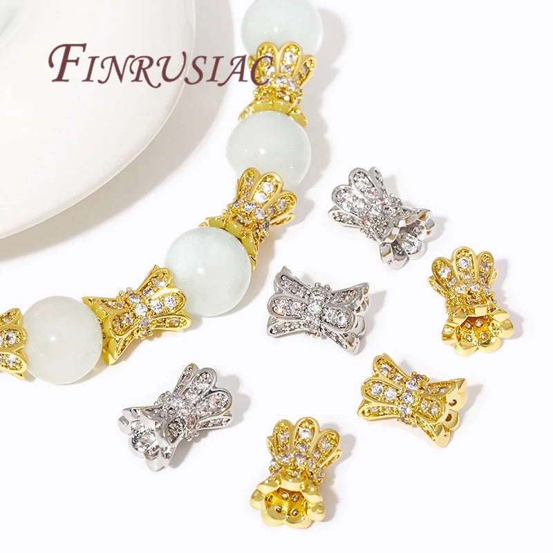 18K Gold Plated Zircon Spacer Beads – DIY Bracelet Jewelry Making Jewelry Spacer Beads P3
