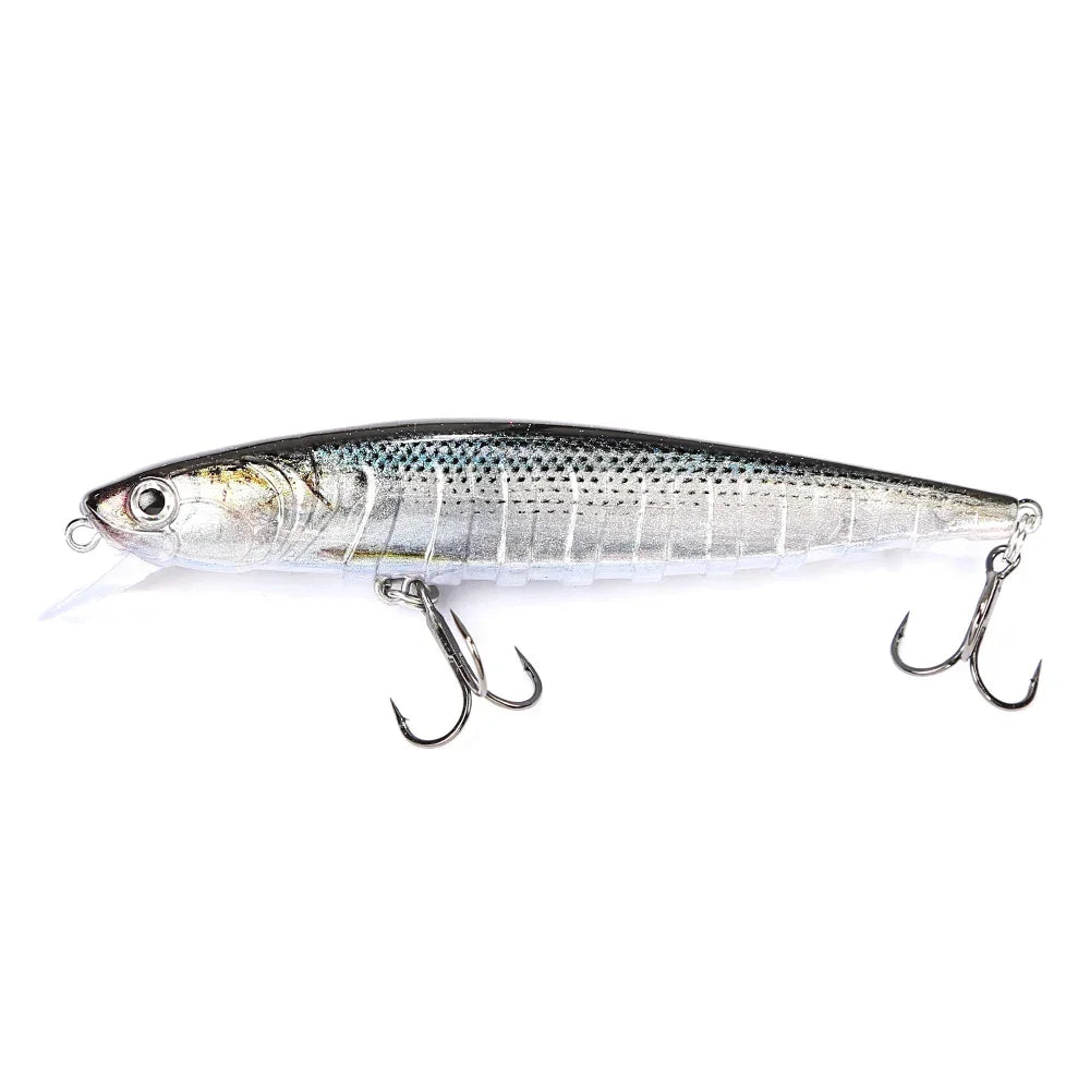 B&U 110mm Suspending Minnow Wobbler Hard Bait Fishing Lure Minnow Fishing Lure P3 black white 1pc-11cm-16.3g