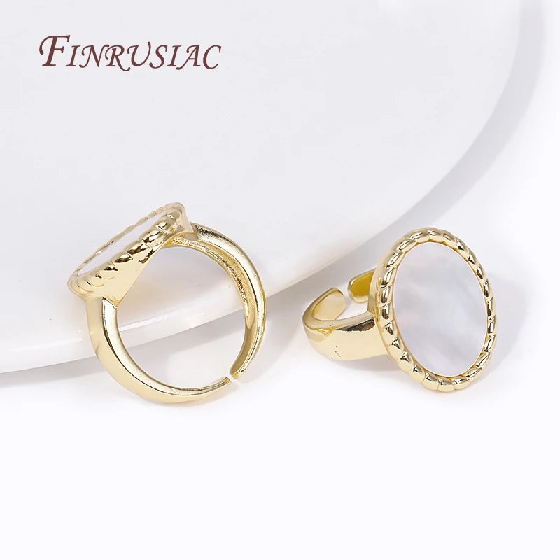 18K Gold Plated Oval Adjustable Ring Base – DIY Jewelry Setting Ring Base Finding P3