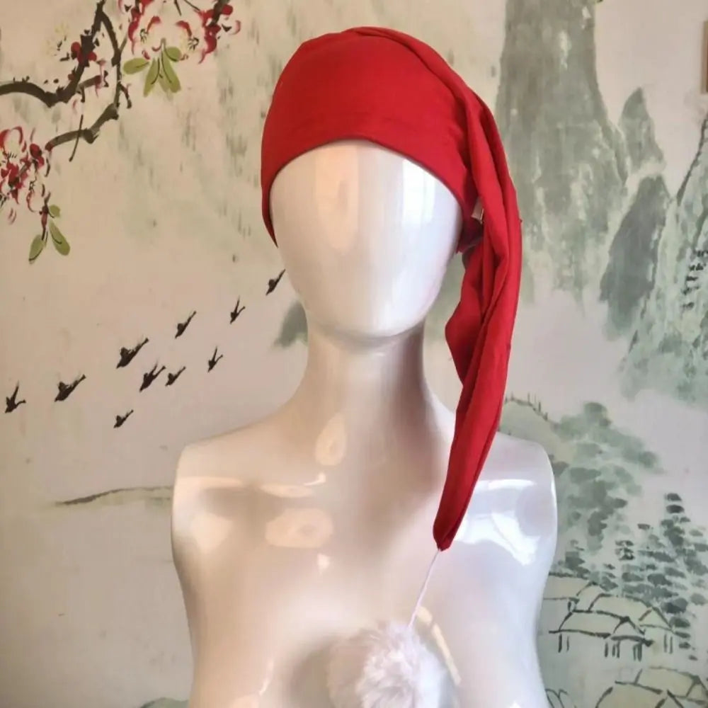 Pom Ball Sleeping Cap – Adjustable Long Tail Bonnet Hat Sleep Bonnet Cap P3