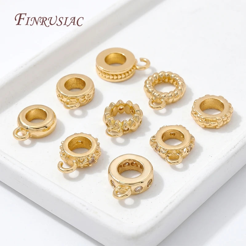 14K Gold Plated CZ Pendant Bails – Round Bail Connectors Pendant Bail Connectors P3