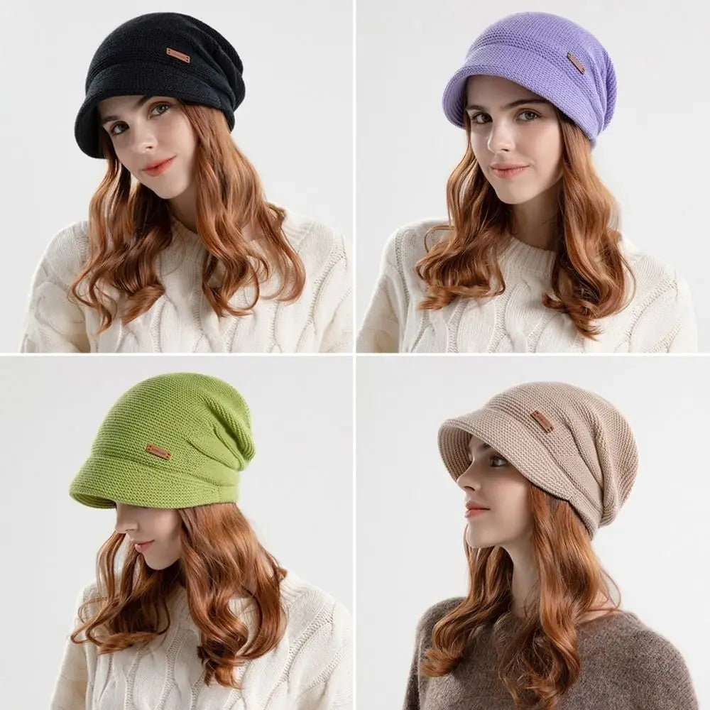Fleece-Lined Knit Beanie – Unisex Winter Hat, Ear Protection Knit Beanie Hat P3