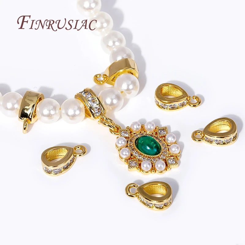 18K Gold Plated Zircon Pendant Bail – DIY Jewelry Findings Jewelry Finding Bail P3