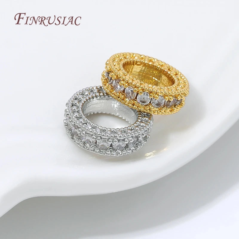 18K Gold Plated Zircon Spacer Beads | DIY Jewelry Making Jewelry Making Beads P3