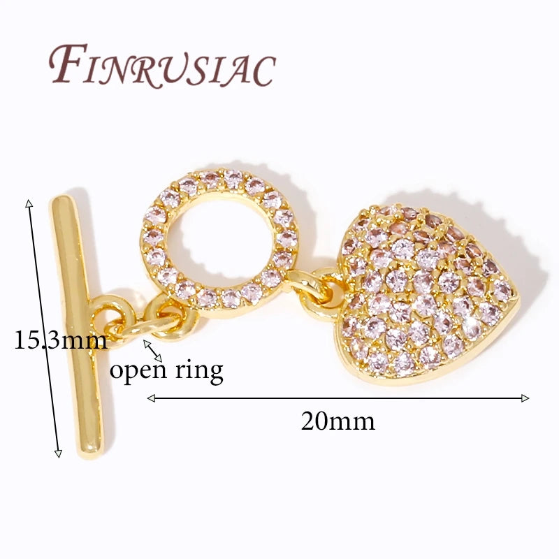 18K Gold Plated OT Toggle Clasp with Zircon | DIY Jewelry Jewelry Toggle Clasp P3 18K Real Gold Plated 2 pieces