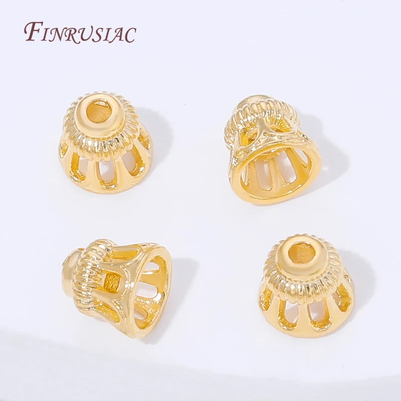 18K Gold Plated Filigree Crown Cone Bead Caps | DIY Jewelry Jewelry Bead Caps P3