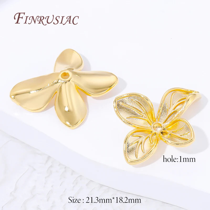 18K Gold Plated Flower Bead Caps – DIY Jewelry Findings Jewelry Bead Caps P3 18K Real Gold Plated 5 pieces