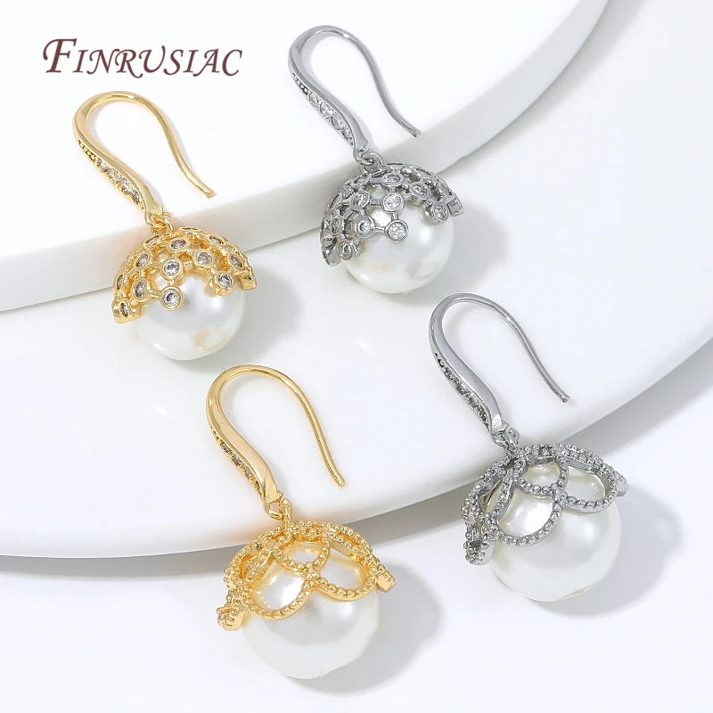 18K Gold Plated CZ Filigree Flower Ear Hooks – DIY Findings Earring Findings P3