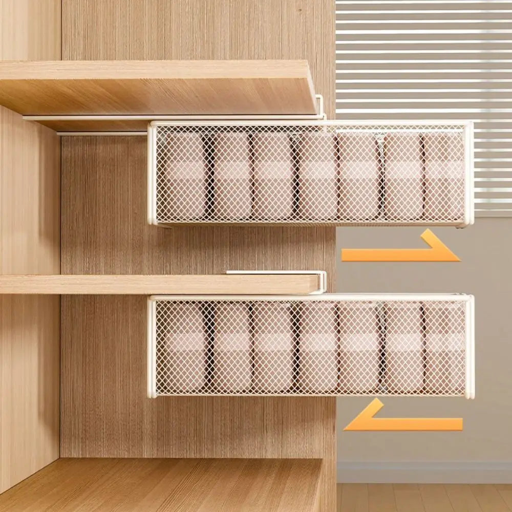 Under-Shelf Hanging Storage Basket | Pull-Out Cabinet Organizer Under-Shelf Organizer P3