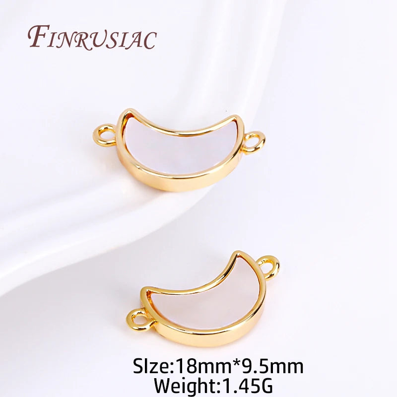 18K Gold Plated Shell Geometry Connector Charms | DIY Pendants Connector Pendant Charms P3 18K Real Gold Plated 1 Pieces
