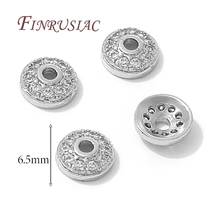 6.5mm 18K Gold Plated Brass Round Bead Caps | DIY Jewelry Bead Caps P3 Rhodium Plated 4 pieces