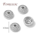 18K Gold Plated Brass Round Bead Caps 6.5mm | DIY Jewelry Jewelry Bead Caps P3 Rhodium Plated 4 pieces