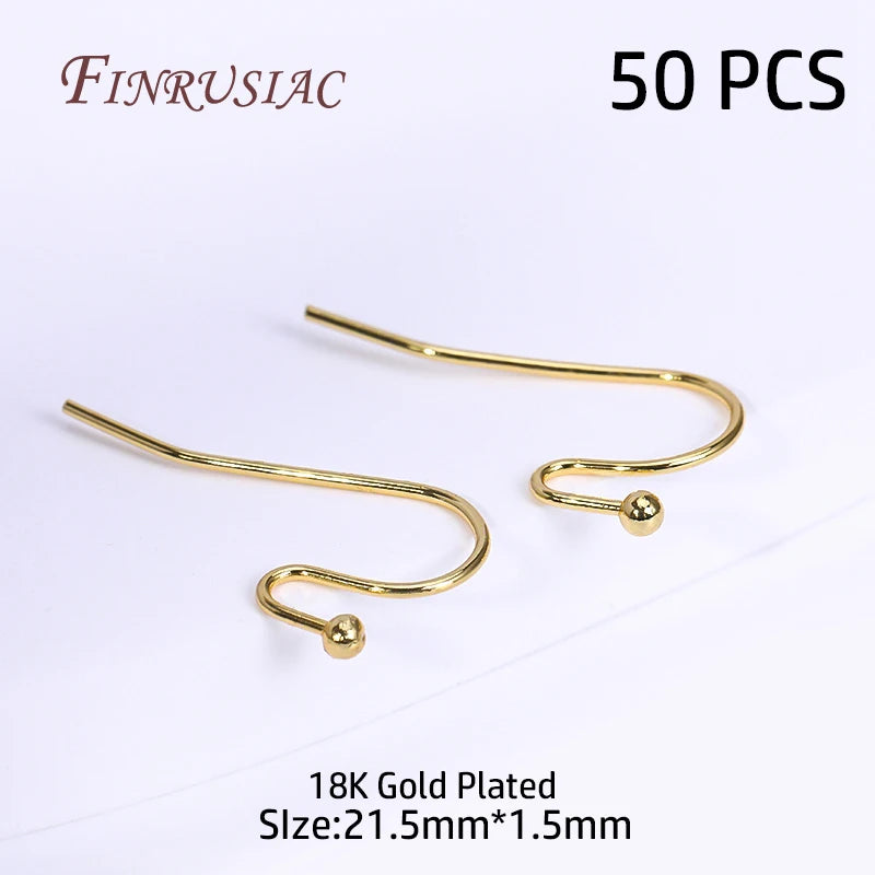 18K Gold Plated Earring Settings & Findings – DIY Jewelry Kit Earring Findings P3 18kGold Plated-50PCS