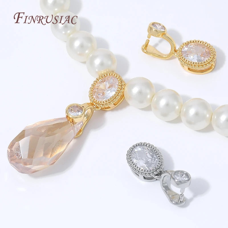 18K Gold Plated Crystal Rhinestone Pendant Bail – DIY Jewelry Jewelry Findings P3