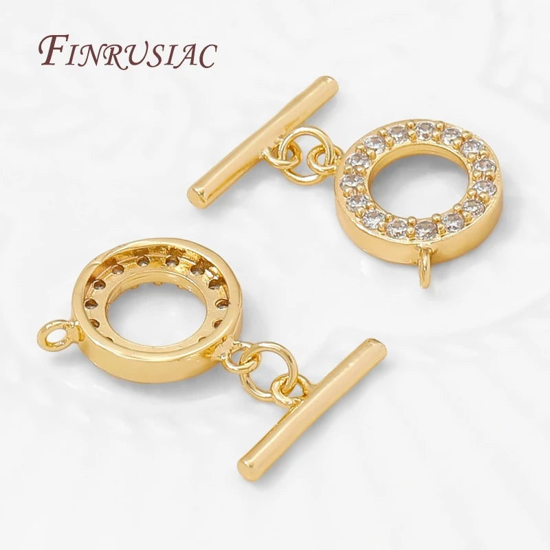 18K Gold Plated Toggle Clasp – Brass Zircon OT DIY Jewelry Jewelry Toggle Clasp P3