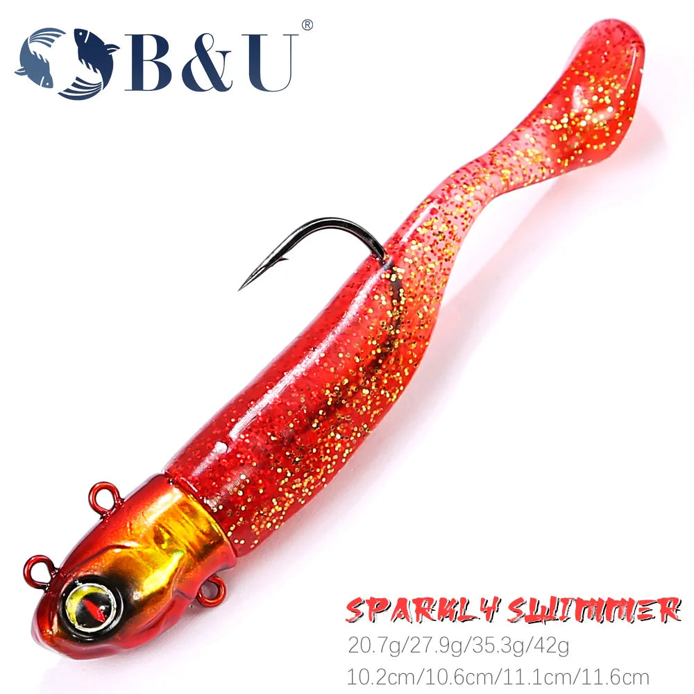 B&U Soft Swimbait Jig Head Hook 14g–33g | Saltwater Bass Lure Soft Fishing Lure P3