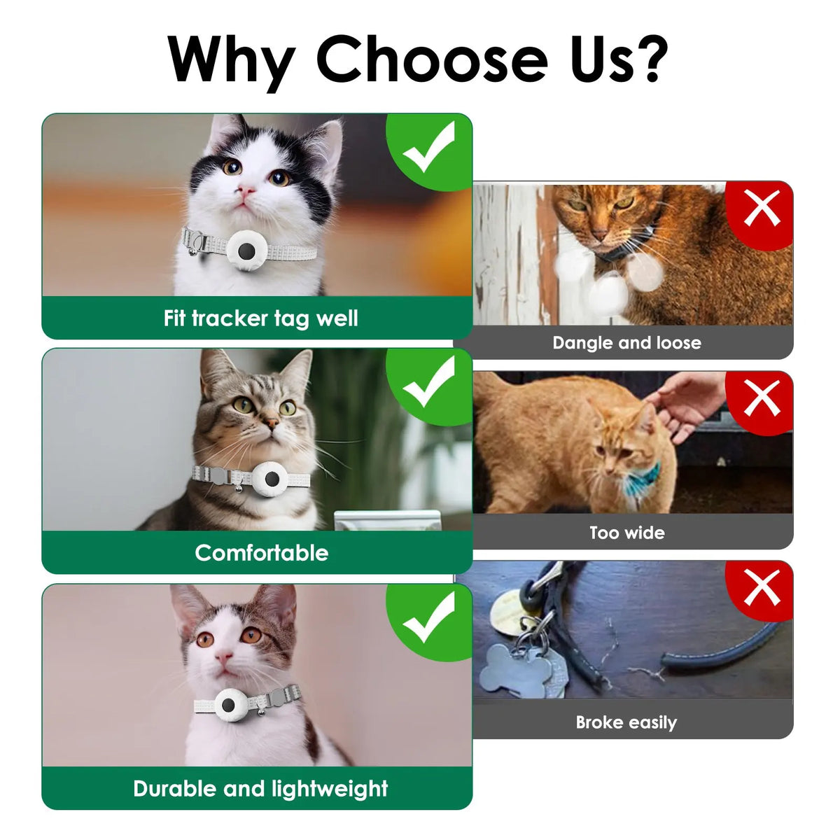 HONGTOP Cat GPS Tracker Collar | No Monthly Fee | iOS Pet GPS Tracker P3