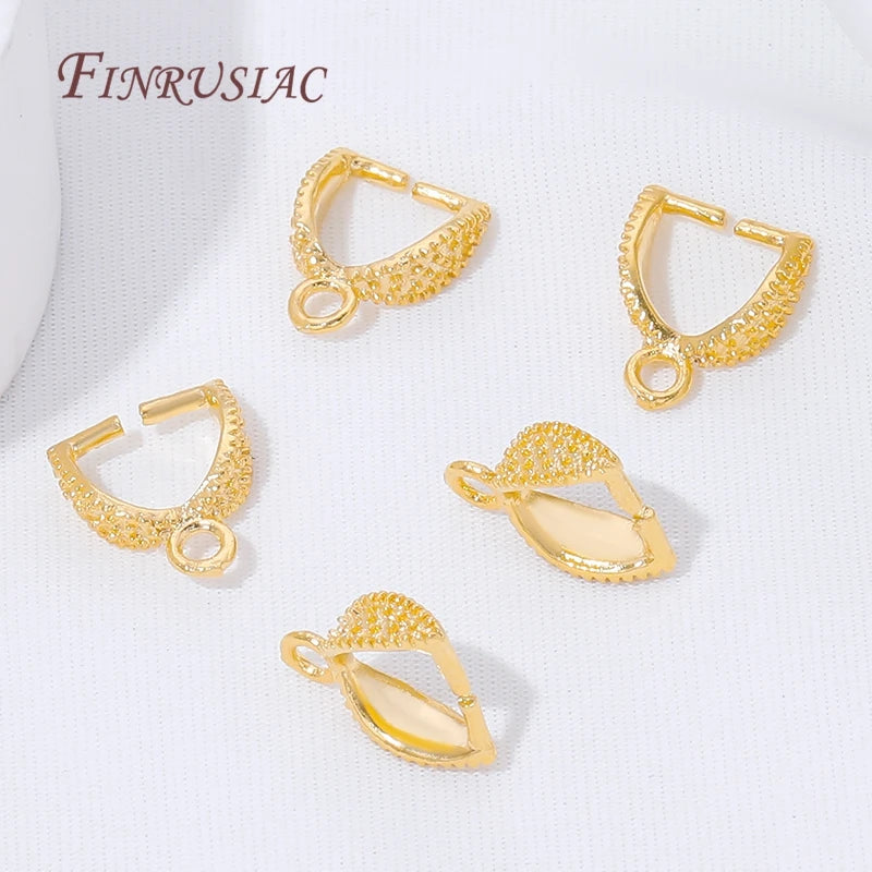 18K Gold Plated Leaf Pendant Bails – DIY Jewelry Pinch Clips Jewelry Making Findings P3