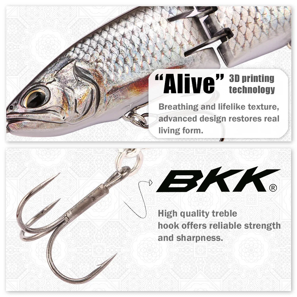 B&U 190mm Multi-Joint Glide Swimbait | Musky Pike Sinking Bait Glide Swimbait Lure P3