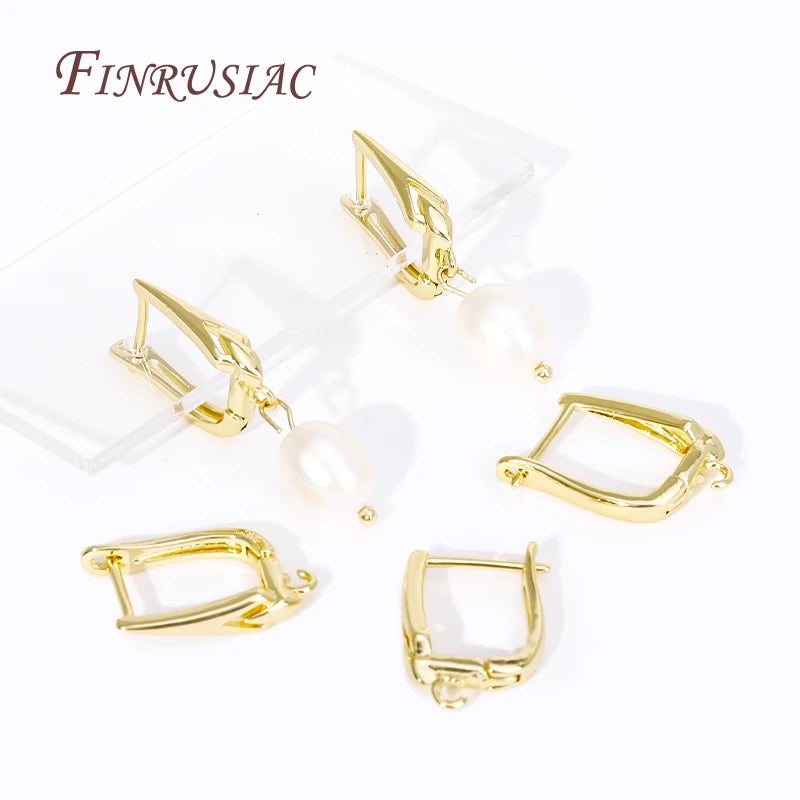 18K Gold Plated Earring Hooks – DIY Ear Wire Findings 20×13mm Earring Findings P3