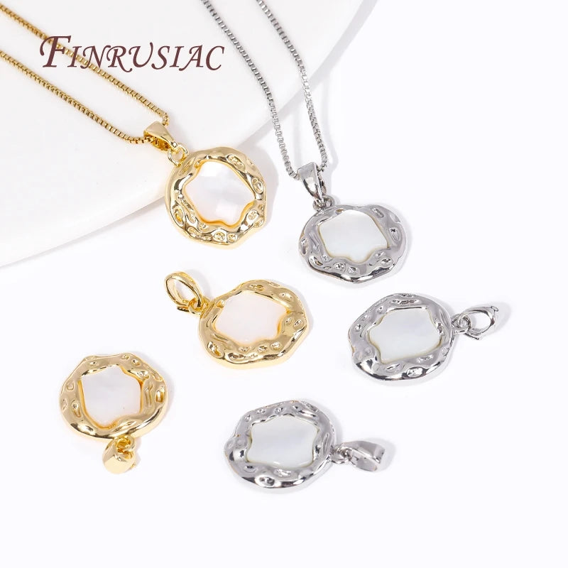 18K Gold Plated Shell Geometry Charm Pendants | DIY Jewelry Jewelry Charm Pendant P3