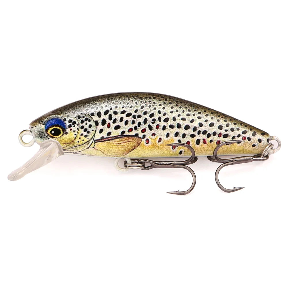 B&U 3D Sinking Minnow Hard Bait – Trout Bass Pike Fishing Lure Sinking Minnow Lure P3 gray yellow 1pc-4.8cm-4.6g