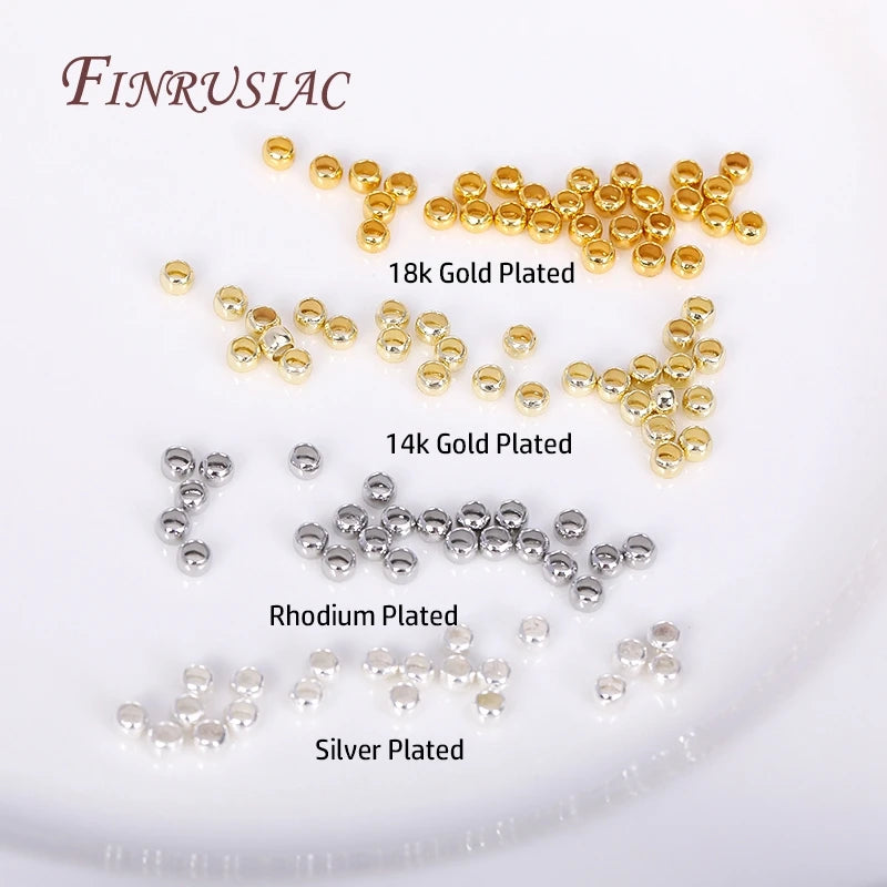 14K/18K Gold Plated Round Crimp Beads 2mm 2.5mm 3mm | DIY Jewelry Jewelry Crimp Beads P3