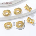 18K Gold Plated Oval Hollow CZ Spacer Beads | DIY Jewelry CZ Spacer Beads P3 18K Real Gold Plated 8 pieces