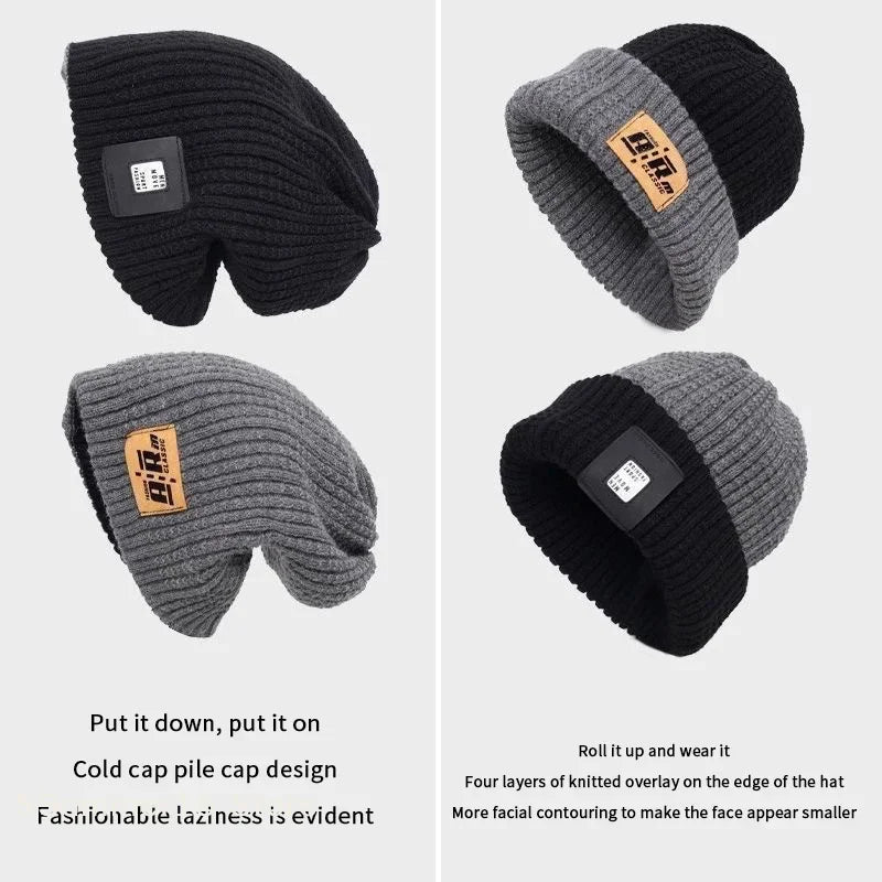 Women's 4-in-1 Slouchy Beanie Winter Ear Protection Knit Hat Knit Beanie Hat P3