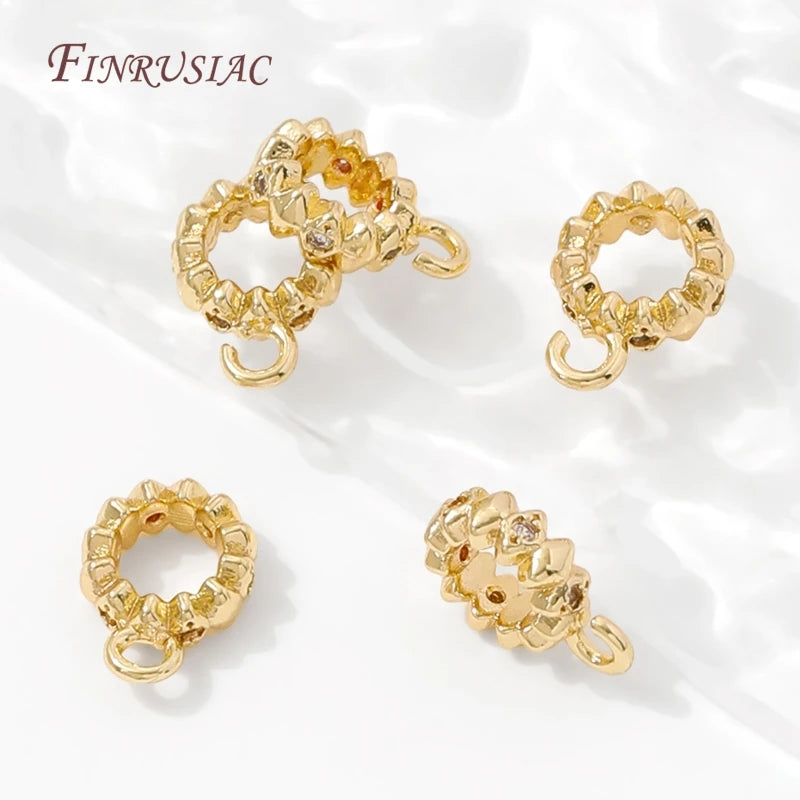 14K Gold Plated CZ Pendant Bails – Round Bail Connectors Pendant Bail Connectors P3